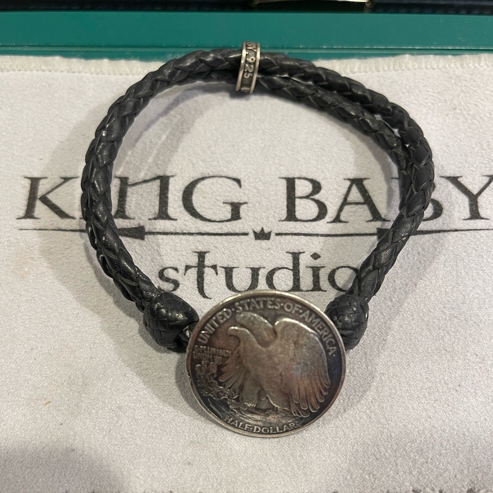 King Baby Half Dollar Braided Bracelet